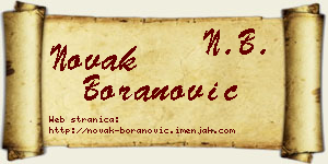 Novak Boranović vizit kartica